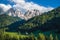 St Magdalena church in Val di Funes valley, Dolomites, Italy. Furchetta and Sass Rigais mountain peaks in background