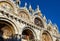 St Mark`s Basilica or San Marco close-up, Venice, Italy. It is top landmark in Venice. Beautiful Christian mosaic of luxury