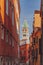 St. Mark`s Bell Tower between venetian architecture in Venice, I