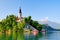 St Martin church and Bled lake