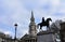 St Martin in the Fields church and Trafalgar Square with George IV equestrian statue. London, United Kingdom.