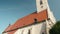 St Martin`s Cathedral - Landmark Church in Bratislava, Slovakia. 4K Tilt Shot