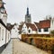 St MartinÂ´s church in Kortrijk (Belgium), view from the St Elisabeth Beguinage