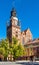 St. Mary Collegiate church Kosciol Mariacki at Rynek main market square in historic old town quarter of Stargard in Poland