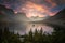 St Mary Lake at dusk