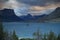 St. Mary Lake and wild goose island in Glacier national park,Montana,USA