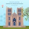 St Michael Cathedral in Belgium Vector. Architecture landmarks