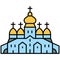 St. Michael`s Golden-Domed Monastery icon, Ukraine related vector illustration