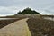 St Michael`s Mount in Cornwall connecting to Marazion with a causeway