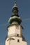 St Michael`s tower, detail of clock and dome. museum of historic