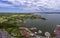 St. Michaels Maryland chespeake bay aerial view panorama