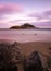 St. Michaels Mount with rocks at dusk, Cornwall