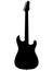 ST-Modell e-guitar, electric guitar with machine heads for guitar strings. Electric musical instrument detailed realistic silhouet