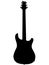 ST-Modell e-guitar, electric guitar with machine heads for guitar strings. Electric musical instrument detailed realistic silhouet