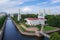 St. Nicholas Cathedral with a bell tower on the Kryukov Canal in St. Petersburg