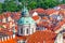 St Nicholas Churh with monumental baroque dome in Lesser Town of Prague, Czech Republic