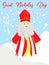 St. Nicolas day. December 6 and December 19. Sinterklaas on a white background
