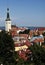 St Olaf\'s Church Tallinn Estonia in cityscape