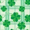 St Patric day pattern with green clover leafs