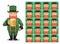 St. Patrick Costume Cartoon Emotion faces Vector Illustration