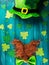 St Patrick Day costume background with shamrocks