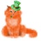 St. Patrick Day Design with Carrot Hair Cat in Green Tophat.