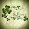 St.Patrick day greeting with shamrocks