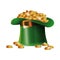 St patrick day hat coins golden shiny