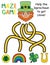 St Patrick day maze game - help the leprechaun to get the clover stock vector illustration