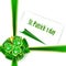 St.Patrick holiday bow with emerald shamrock