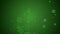 St Patrick`s day animation, clover leafs rotating on the green background with sparkles