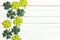 St. Patrick`s day background with felt four-leaf clover on white
