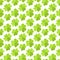 St. Patrick`s day background. Four leaf clover seamless texture. Symbol of luck, green shamrock backdrop.