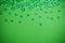 St Patrick`s Day background. Lucky spring with shamrock. Green clover wave border on green background.