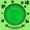 St.Patrick`s Day background with shamrock leaves,star light on green backdrop,text for invitation or greeting card