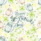 St. Patrick`s Day background. Vector seamless pattern th irish symbols of St. Patrick` s holiday