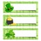 St. Patrick\'s day banners with shamrock, pot of gold and leprechaun hat. Vector eps-10.