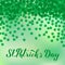 St. Patrick s day calligraphy hand lettering with on green background with falling shamrock leaves. Saint Patricks day banner.