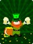 St.Patrick`s day card with leprechaun.