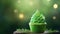 St. Patrick's Day Celebration Cupcake with Green Frosting and Gold Star - Generative AI