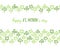 St. Patrick`s day clover leaves seamless horizontal borders