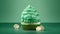 St. Patrick\\\'s day cupcake on green with three-leaved shamrocks (four leaf clove) on top generative AI