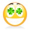 St. Patrick`s Day - emoji with shamrock eyes