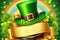 St. Patrick's Day flyer brochure, invitation to holiday, corporate holiday. leprechaun hat