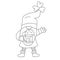 St. Patrick`s Day funny gnome with foam beer doodle hand drawn illustration