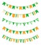 St. Patrick`s Day garland set. Isolated on white background. Colorful festive vector illustration in Irish Colors.