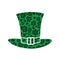 St. Patrick s Day green hat made of Leopard or jaguar print. Saint Patricks Day symbol. Vector template for banner, poster,