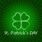 St. Patrick\'s Day with green shamrock and rays