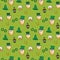 St Patrick`s Day hand drawn doodle Seamless pattern, vector illustration background
