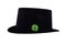 St. Patrick`s Day hat black decorated with green clover symbol on an isolated background